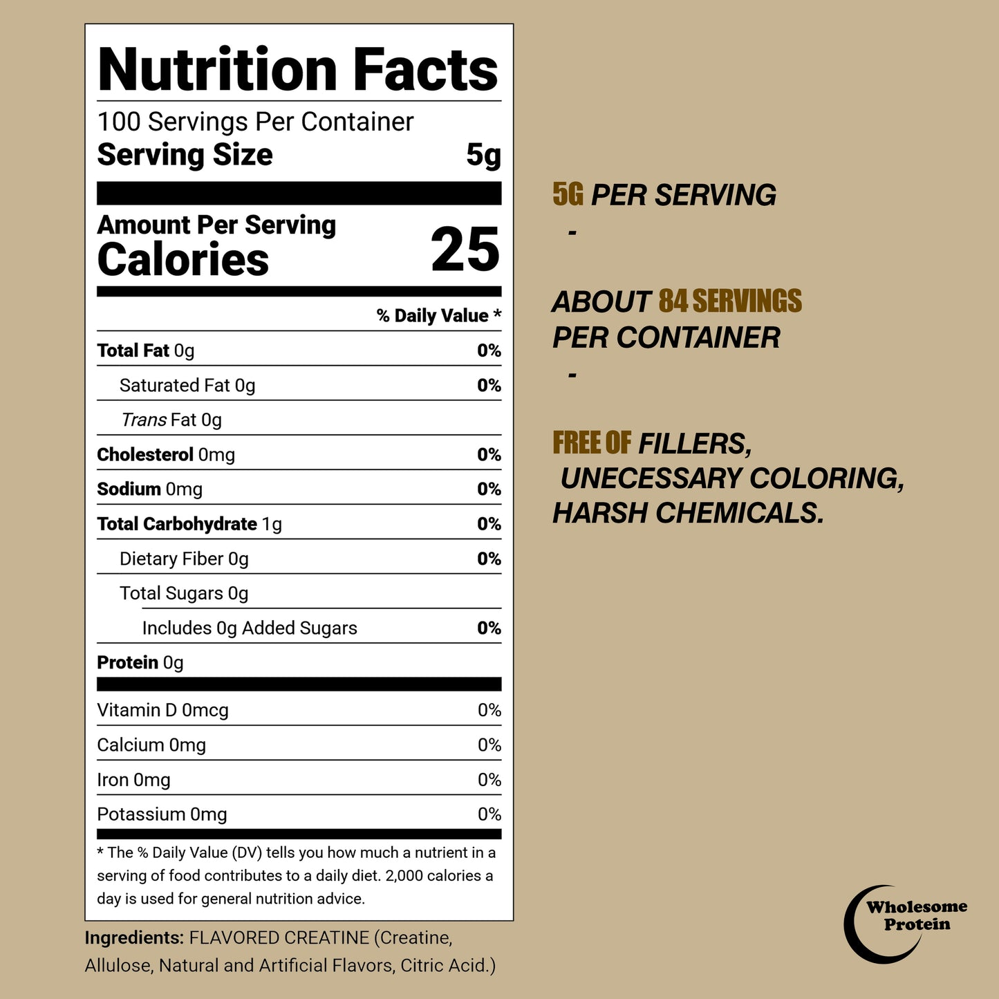 WHOLESOME PROTEIN 100% CREATINE MONOHYDRATE - BANANA