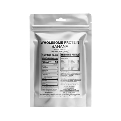 Wholesome Protein 100% Whey, Isolate Protein Blend Powder, Banana Flavor (18 - 54 Servings)